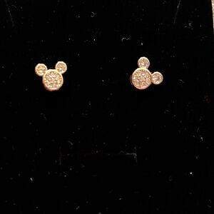 Silver Mickey Mouse Stud Earrings